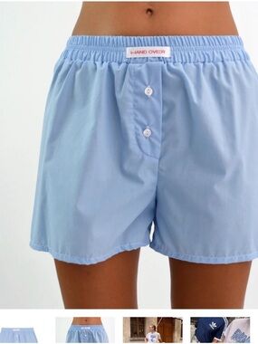 HAND OVER Light Blue Elastic-Waist Women’s Shorts